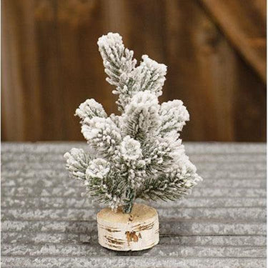 Sm Flocked Tree with Stump - The Fox Decor